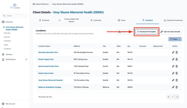 Locations_CSV download button